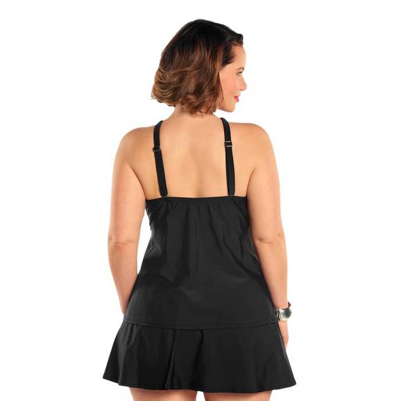 NEW ALWAYS FOR ME plus size siren tankini top with matching tankini bottom in bl - Picture 3 of 3